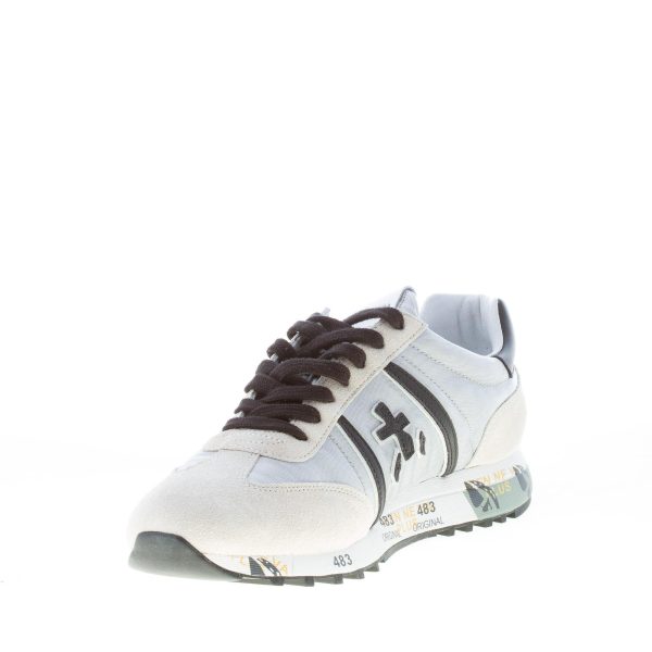 PREMIATA donna sneaker Lucy 5104 in tessuto tecnico ARGENTO e camoscio BEIGE più nero - immagine 6