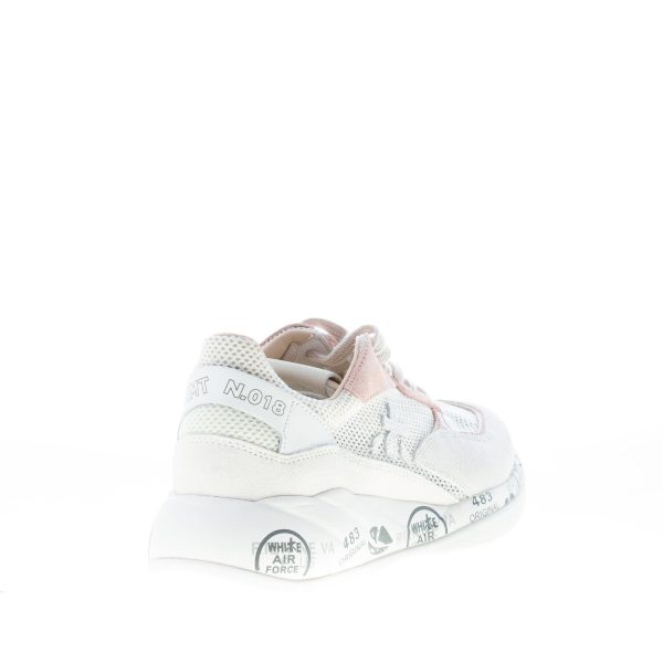 PREMIATA donna sneaker Scarlett 5230 in camoscio e tessuto traforato BIANCO più rosa antico - immagine 3