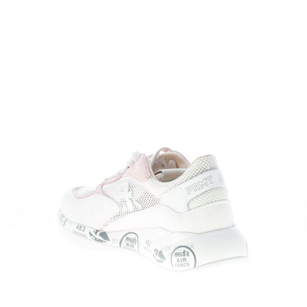 PREMIATA donna sneaker Scarlett 5230 in camoscio e tessuto traforato BIANCO più rosa antico - immagine 4