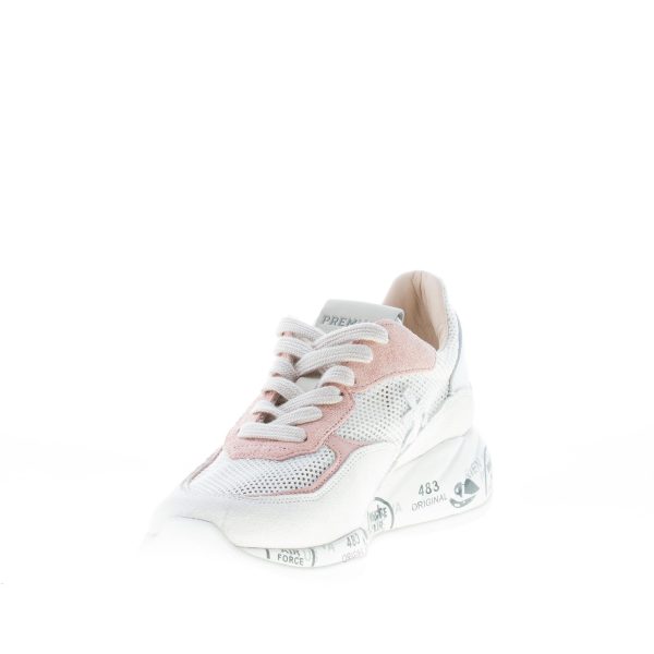 PREMIATA donna sneaker Scarlett 5230 in camoscio e tessuto traforato BIANCO più rosa antico - immagine 6