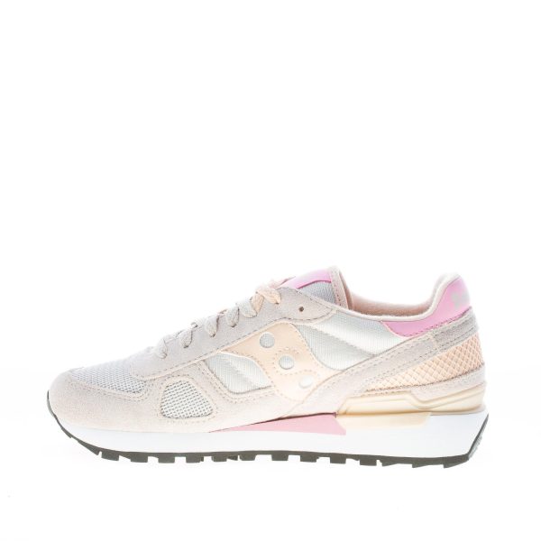 SAUCONY donna sneaker Shadow Original in tessuto e camoscio BEIGE più rosa - immagine 5