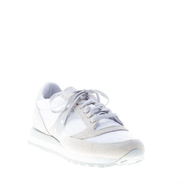 SAUCONY donna sneaker Jazz Original in nylon BIANCO e camoscio GRIGIO - immagine 2