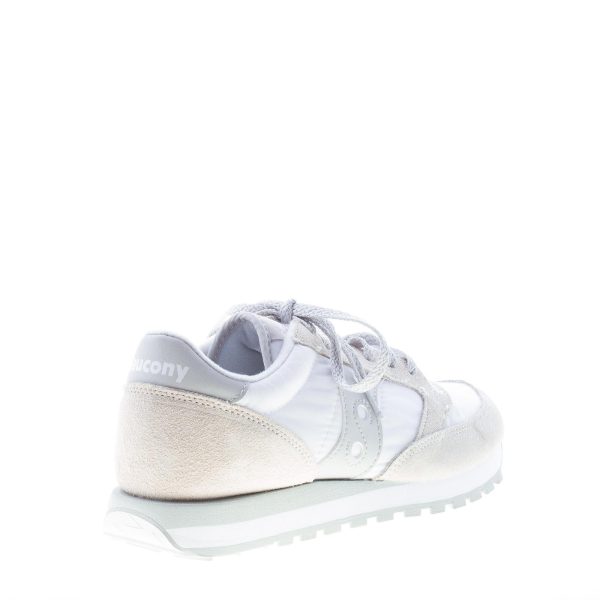 SAUCONY donna sneaker Jazz Original in nylon BIANCO e camoscio GRIGIO - immagine 3