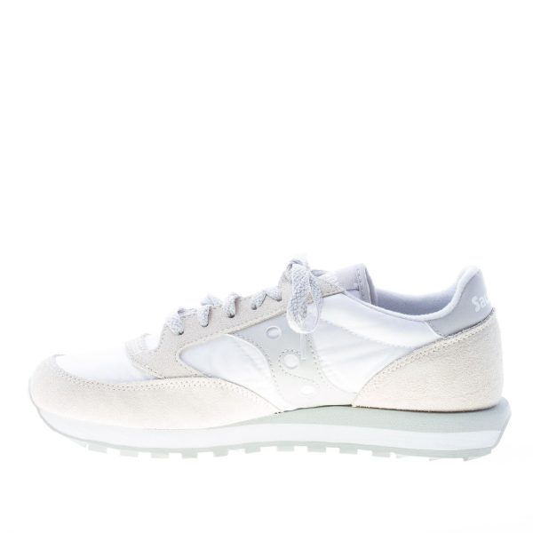 SAUCONY donna sneaker Jazz Original in nylon BIANCO e camoscio GRIGIO - immagine 5