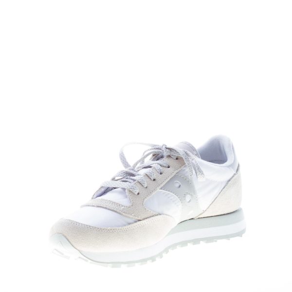 SAUCONY donna sneaker Jazz Original in nylon BIANCO e camoscio GRIGIO - immagine 6