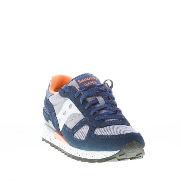 SAUCONY uomo sneaker Shadow Original in tessuto e camoscio BLU e GRIGIO più arancione - immagine 2