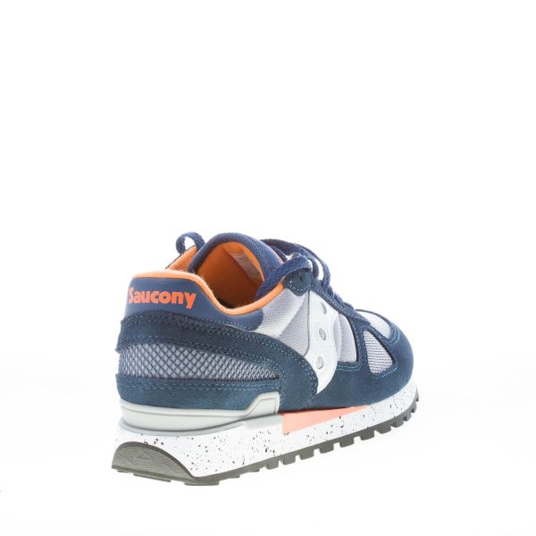 SAUCONY uomo sneaker Shadow Original in tessuto e camoscio BLU e GRIGIO più arancione - immagine 3