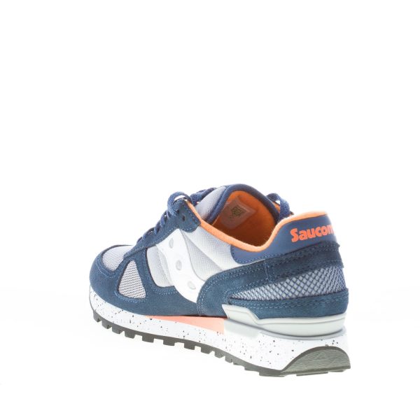 SAUCONY uomo sneaker Shadow Original in tessuto e camoscio BLU e GRIGIO più arancione - immagine 4