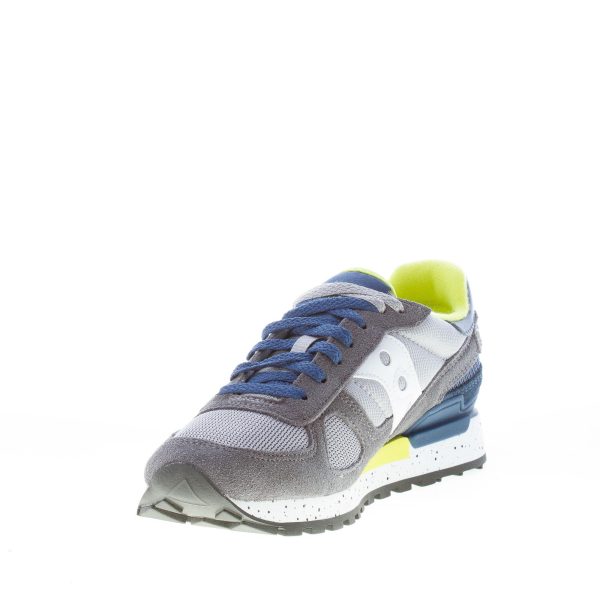 SAUCONY uomo sneaker Shadow Original in tessuto e camoscio GRIGIO più blu e giallo - immagine 6