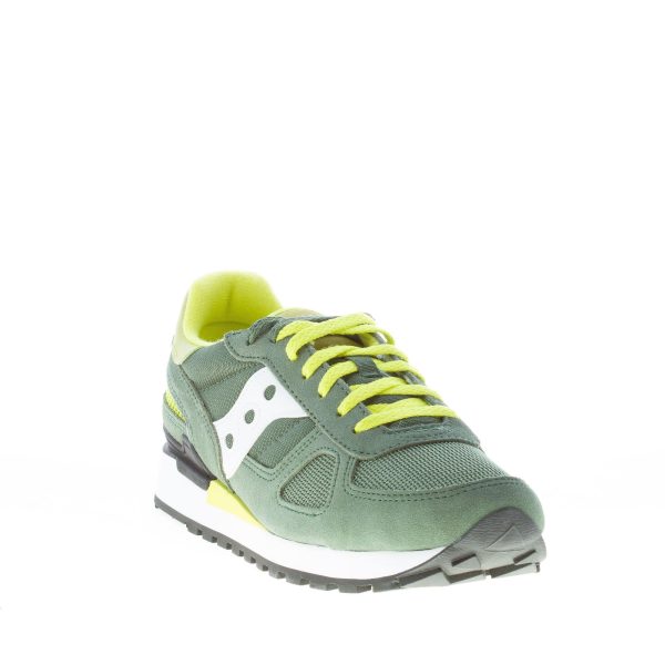 SAUCONY uomo sneaker Shadow Original in tessuto e camoscio VERDE più bianco e giallo - immagine 2