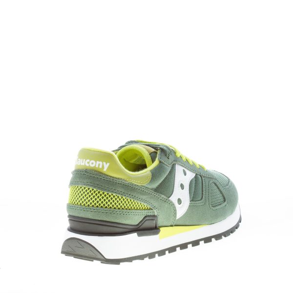 SAUCONY uomo sneaker Shadow Original in tessuto e camoscio VERDE più bianco e giallo - immagine 3