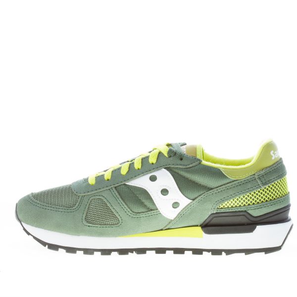 SAUCONY uomo sneaker Shadow Original in tessuto e camoscio VERDE più bianco e giallo - immagine 5