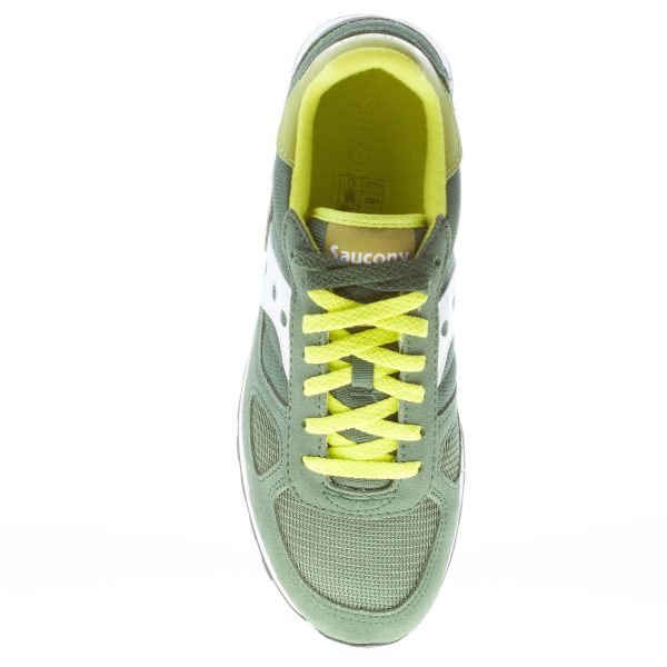 SAUCONY uomo sneaker Shadow Original in tessuto e camoscio VERDE più bianco e giallo - immagine 7