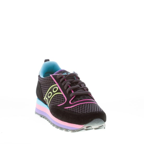 SAUCONY donna sneaker Jazz Triple in camoscio e tessuto a rete NERO più multicolore - immagine 2