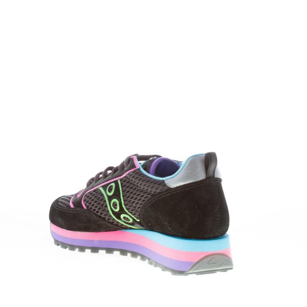 SAUCONY donna sneaker Jazz Triple in camoscio e tessuto a rete NERO più multicolore - immagine 4