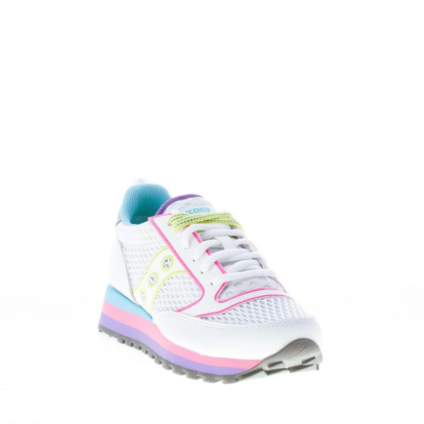 SAUCONY donna sneaker Jazz Triple in camoscio e tessuto a rete BIANCO più multicolore - immagine 2