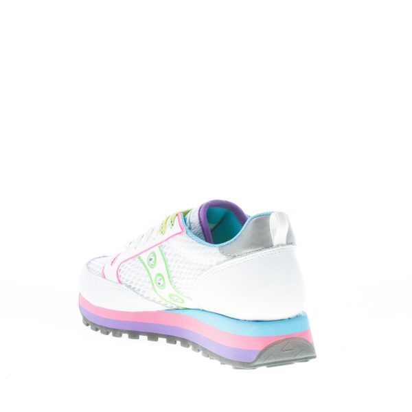 SAUCONY donna sneaker Jazz Triple in camoscio e tessuto a rete BIANCO più multicolore - immagine 4