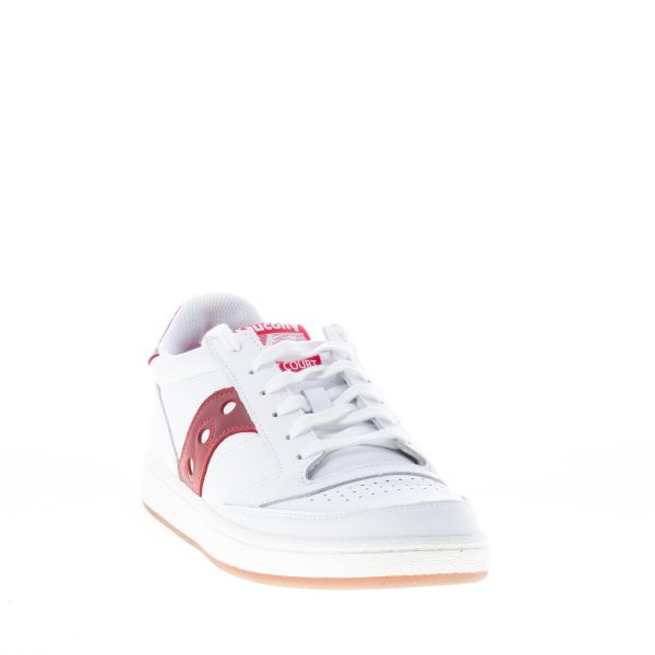 SAUCONY unisex sneaker Jazz Court in pelle BIANCO più rosso - immagine 2