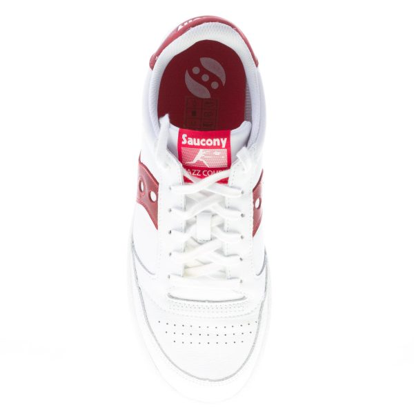 SAUCONY unisex sneaker Jazz Court in pelle BIANCO più rosso - immagine 7