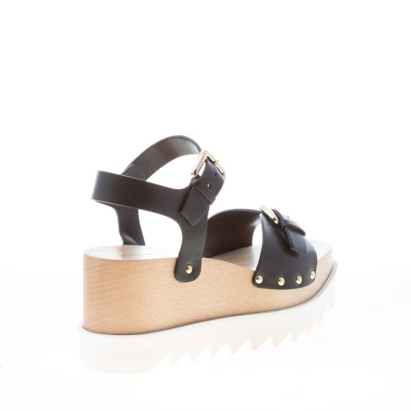 STELLA McCARTNEY donna sandalo Elyse in eco-pelle NERO con fibbie. Zeppa 8 cm - immagine 3