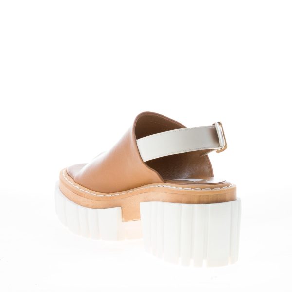 STELLA McCARTNEY donna sandalo Emilie in pelle CUOIO con maxi suola e platform. Tacco 8 cm - immagine 4
