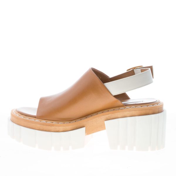STELLA McCARTNEY donna sandalo Emilie in pelle CUOIO con maxi suola e platform. Tacco 8 cm - immagine 5