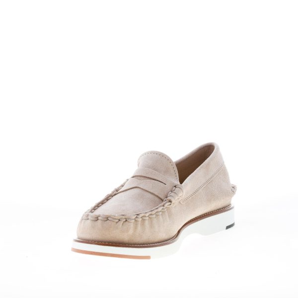 TOD'S uomo mocassino in camoscio BEIGE con mascherina e suola in gomma - immagine 6