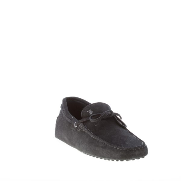 TOD'S uomo mocassino in camoscio NERO con laccetto. Suola gommini - immagine 2