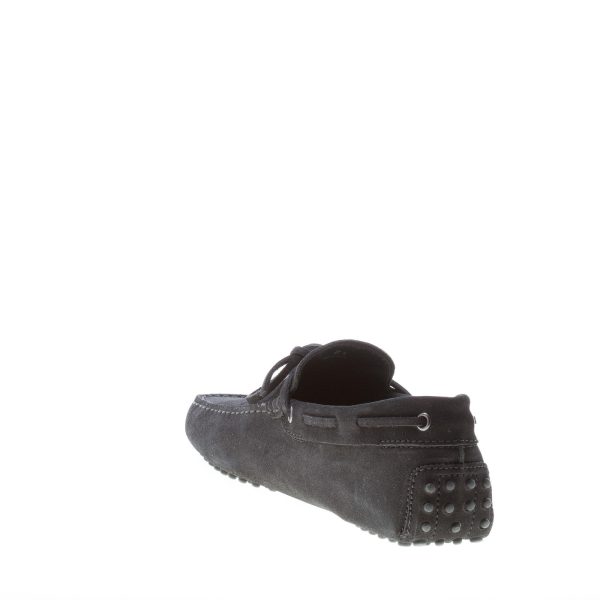 TOD'S uomo mocassino in camoscio NERO con laccetto. Suola gommini - immagine 4