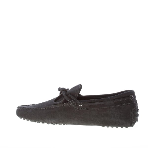 TOD'S uomo mocassino in camoscio NERO con laccetto. Suola gommini - immagine 5