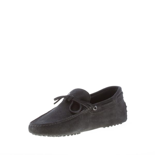 TOD'S uomo mocassino in camoscio NERO con laccetto. Suola gommini - immagine 6