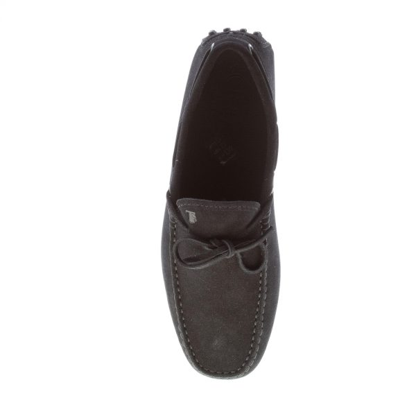 TOD'S uomo mocassino in camoscio NERO con laccetto. Suola gommini - immagine 7