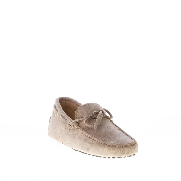 TOD'S uomo mocassino in camoscio TORBA con laccetto. Suola gommini - immagine 2