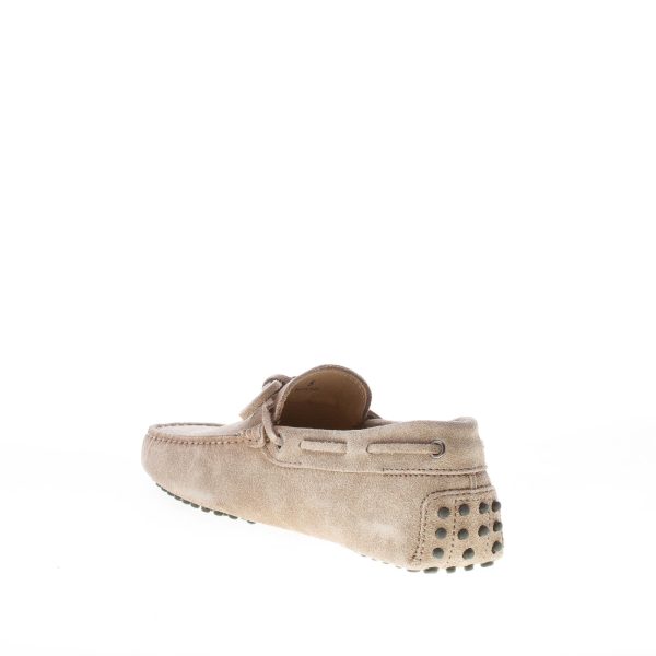 TOD'S uomo mocassino in camoscio TORBA con laccetto. Suola gommini - immagine 4