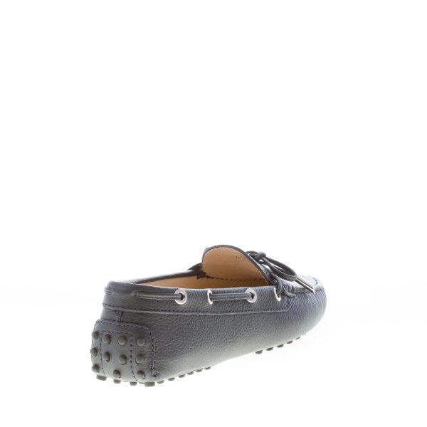 TOD'S donna mocassino gommini in pelle martellata BLU con laccetto - immagine 3