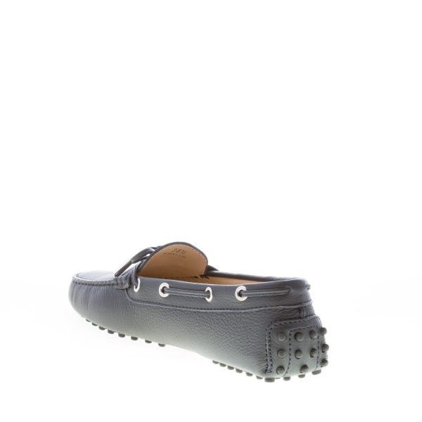TOD'S donna mocassino gommini in pelle martellata BLU con laccetto - immagine 4