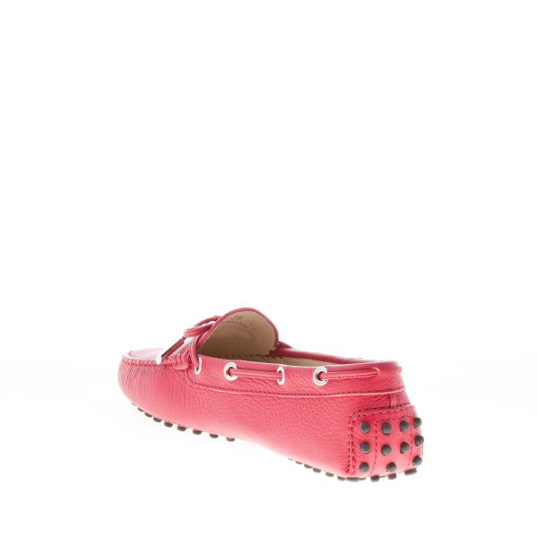 TOD'S donna mocassino gommini in pelle martellata ROSSO con laccetto - immagine 4