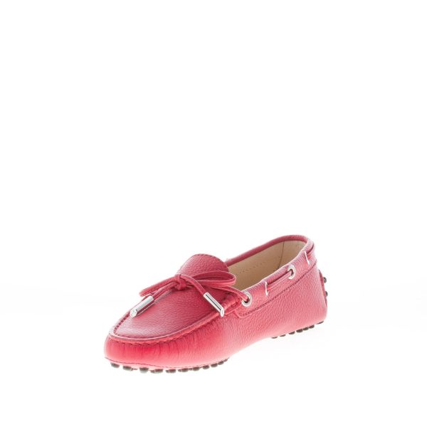 TOD'S donna mocassino gommini in pelle martellata ROSSO con laccetto - immagine 6