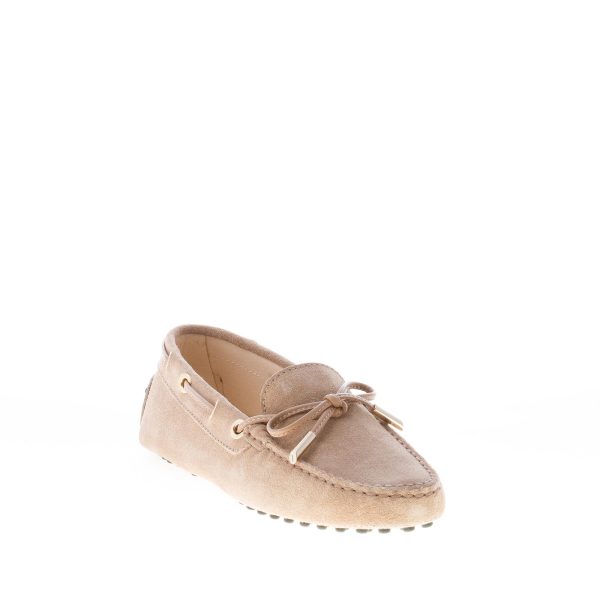TOD'S donna mocassino gommini in camoscio BEIGE con laccetto - immagine 2