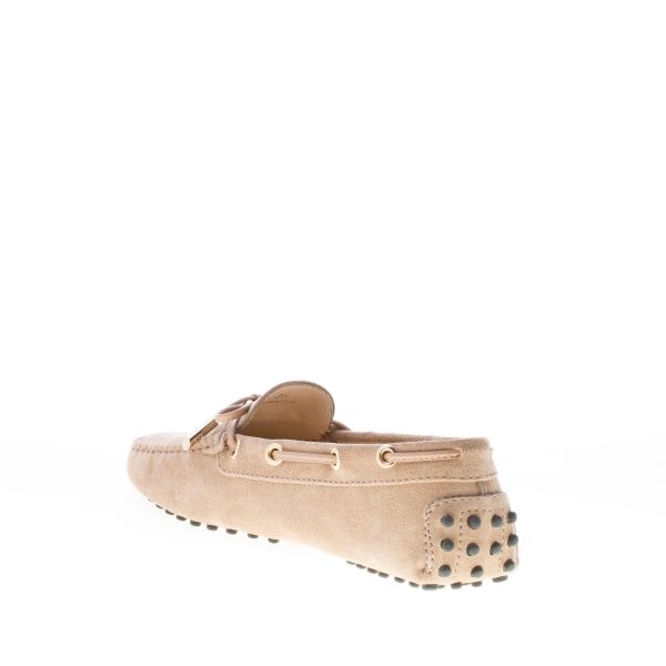 TOD'S donna mocassino gommini in camoscio BEIGE con laccetto - immagine 4