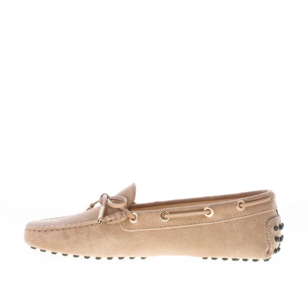 TOD'S donna mocassino gommini in camoscio BEIGE con laccetto - immagine 5