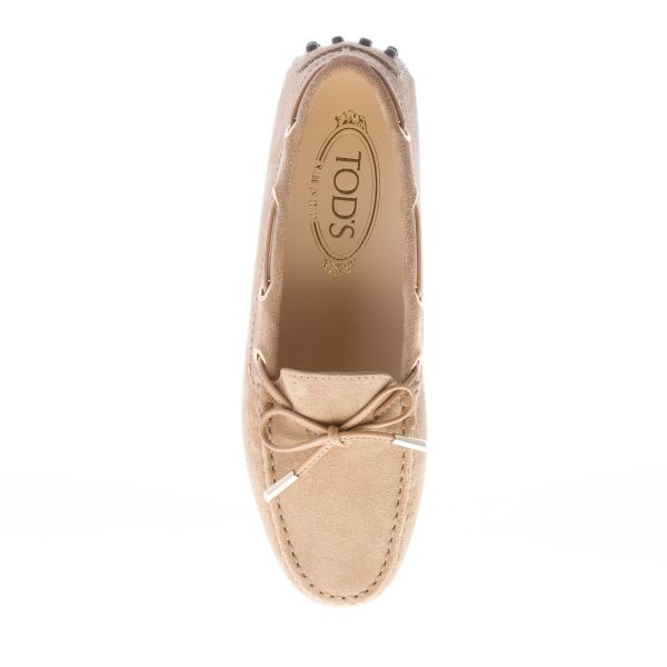 TOD'S donna mocassino gommini in camoscio BEIGE con laccetto - immagine 7