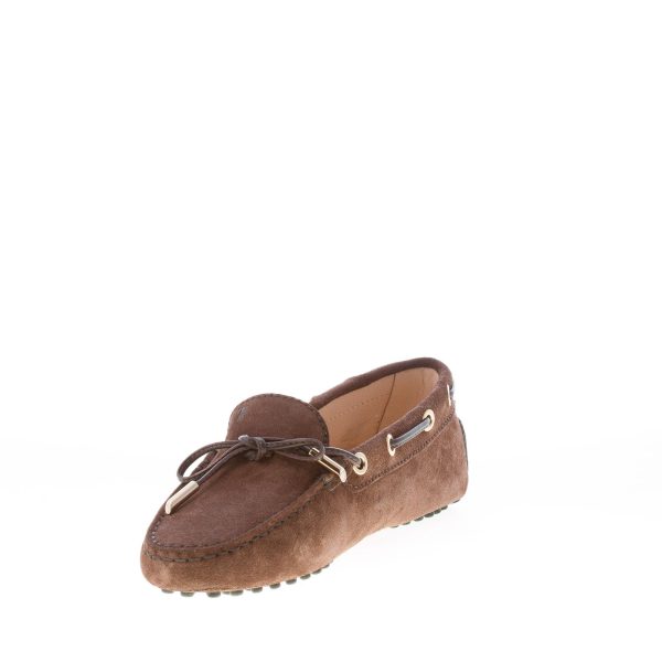 TOD'S donna mocassino gommini in camoscio MARRONE con laccetto - immagine 6