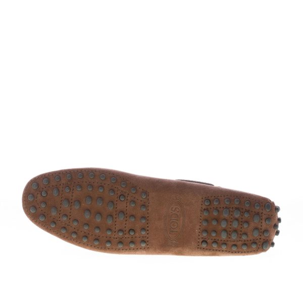 TOD'S donna mocassino gommini in camoscio MARRONE con laccetto - immagine 8