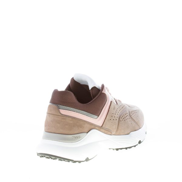 TOD'S donna sneaker in camoscio BEIGE più rosa con macro suola - immagine 3