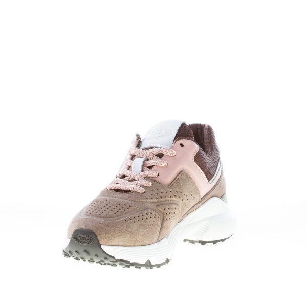 TOD'S donna sneaker in camoscio BEIGE più rosa con macro suola - immagine 6
