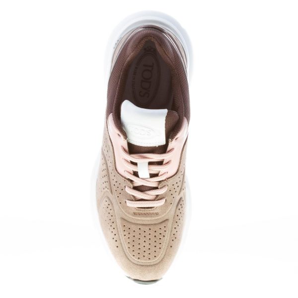 TOD'S donna sneaker in camoscio BEIGE più rosa con macro suola - immagine 7