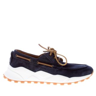 VOILE BLANCHE uomo sneaker Extreemer in stile barca in camoscio BLU INDIGO