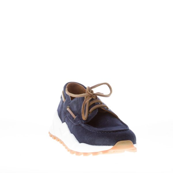 VOILE BLANCHE uomo sneaker Extreemer in stile barca in camoscio BLU INDIGO - immagine 2