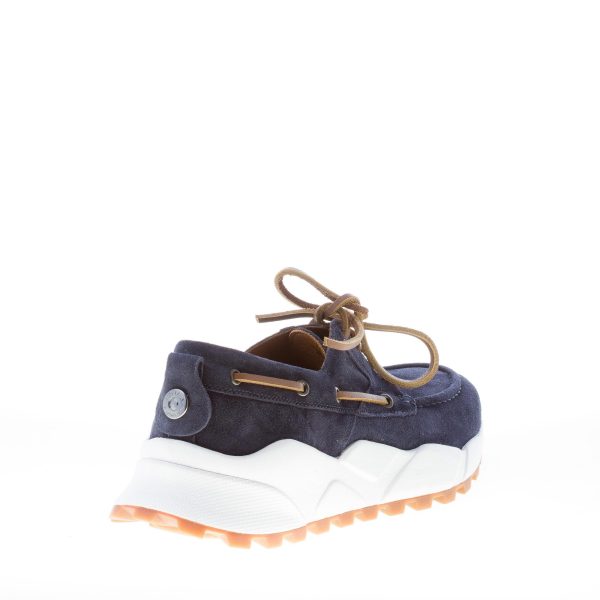 VOILE BLANCHE uomo sneaker Extreemer in stile barca in camoscio BLU INDIGO - immagine 3